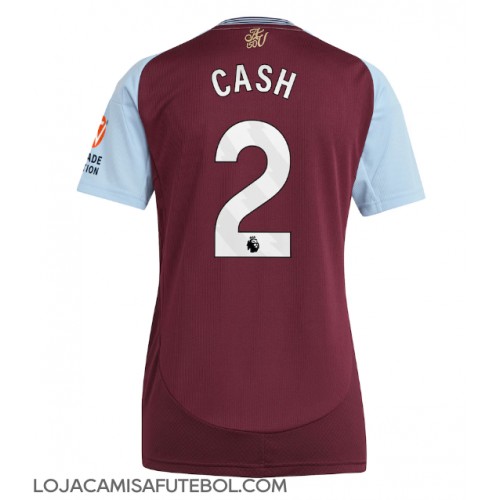 Camisa de Futebol Aston Villa Matty Cash #2 Equipamento Principal Mulheres 2024-25 Manga Curta